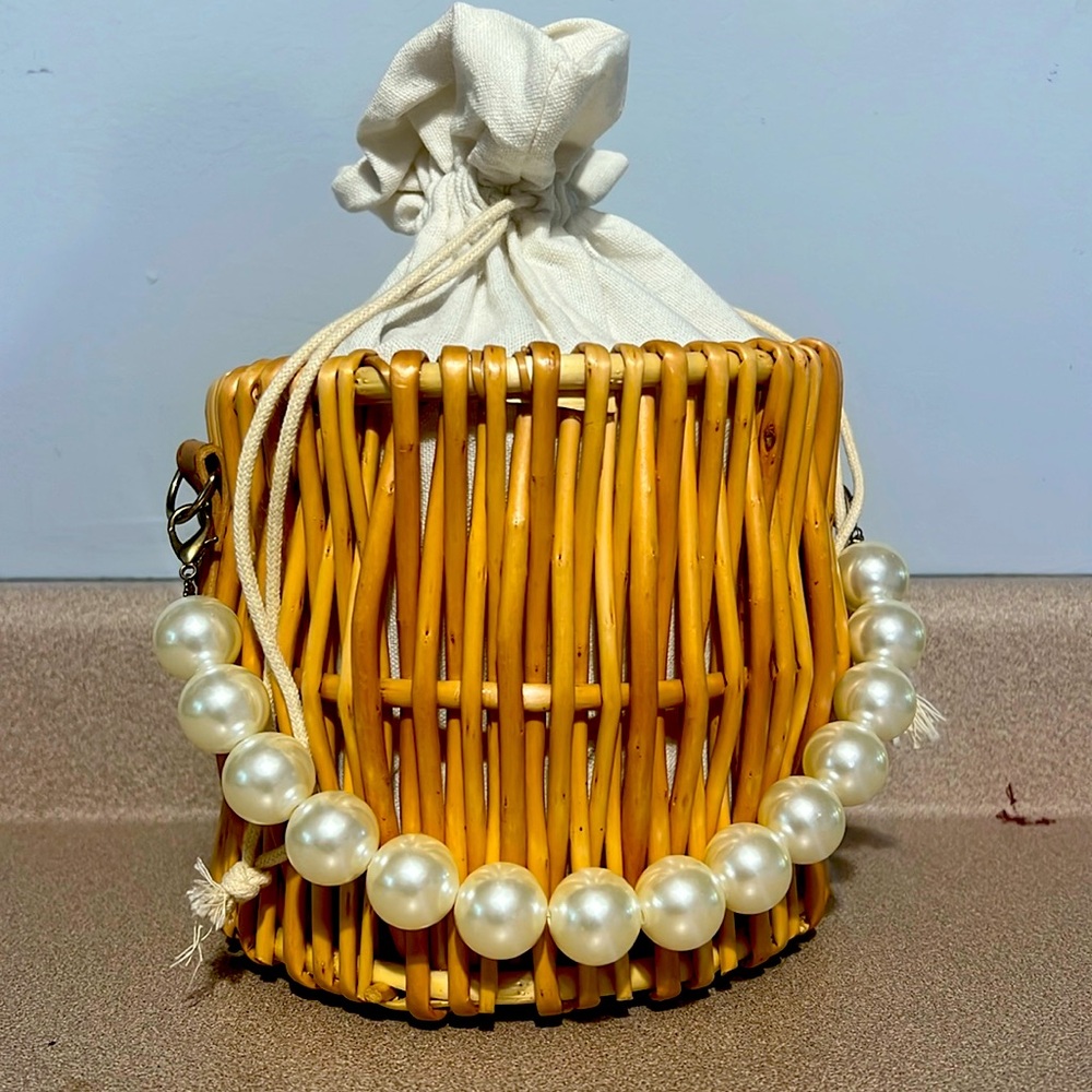 Fashion Nova White Woven Bag